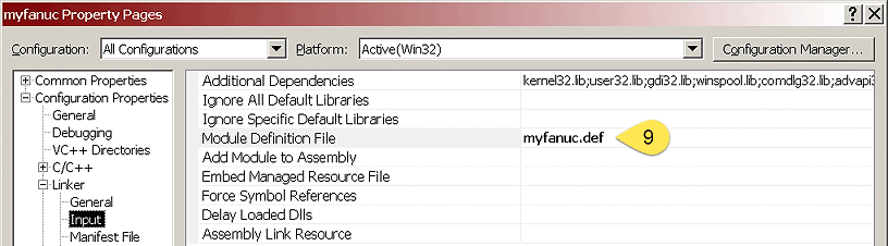 Define module definition file