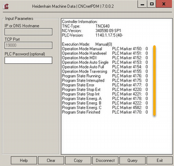 HeidenhainData output without DNC option 18