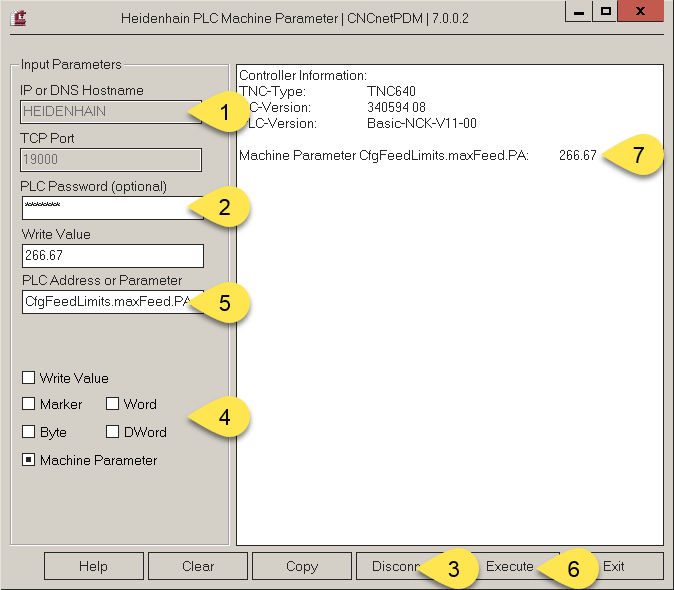 Read / Write TNC PLC Data or Machine Parameter