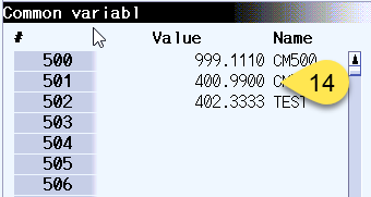 Verify the new value for common variable 100 at the controller