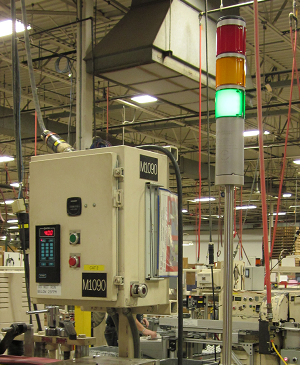 Manufacturing equipment with 3 stack lights