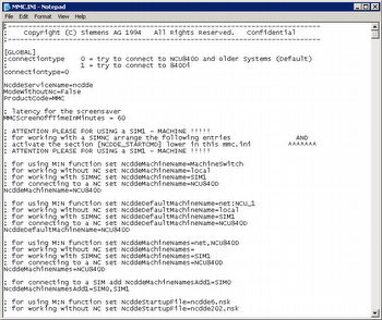 MMC.INI file contents