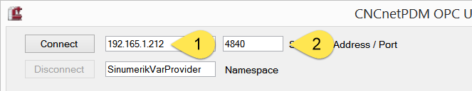 Connect CNCnetPDM OPC UA Simple Client