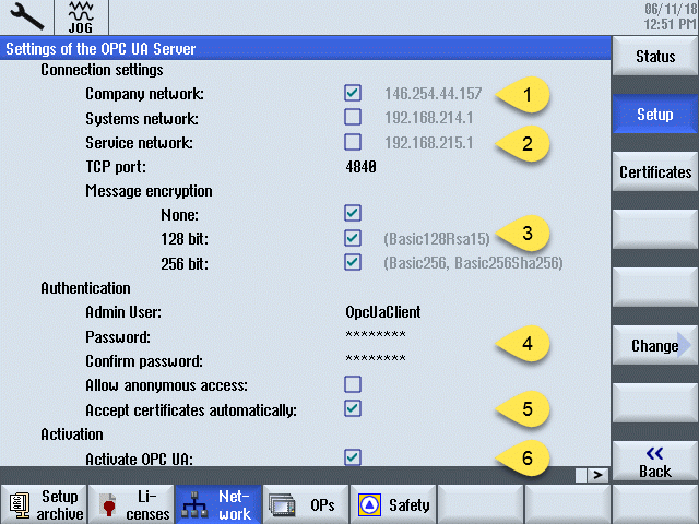 Configure OPC UA at the controller (Operate 4.7)