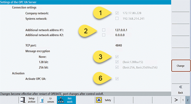 Configure OPC UA at the controller (Operate 4.8)