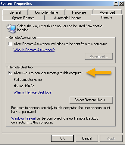 Enable Remote Desktop at the controller