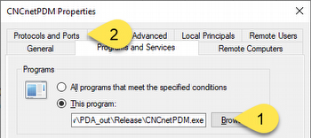 Setup firewall inbound rule for CNCnetPDM