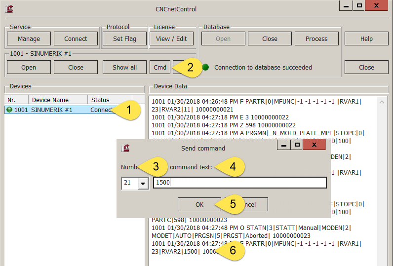 Write data to Sinumerik 840D or 828D controller