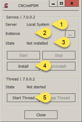 Initial dialog window