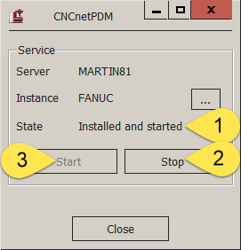 Manage service (CNCnetControl)