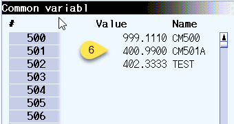 Verify the new value for common variable 100 at the controller