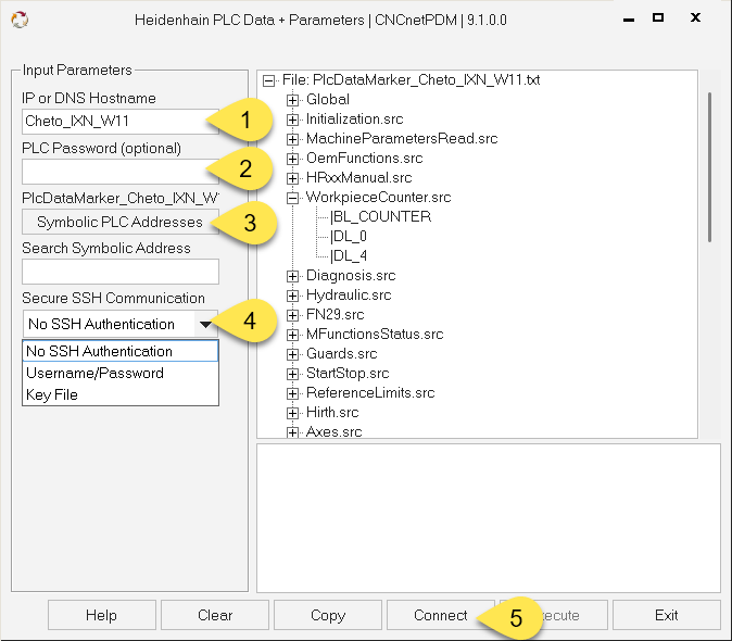 Heidenhain PLC Data & Machine Parameters (Connect)