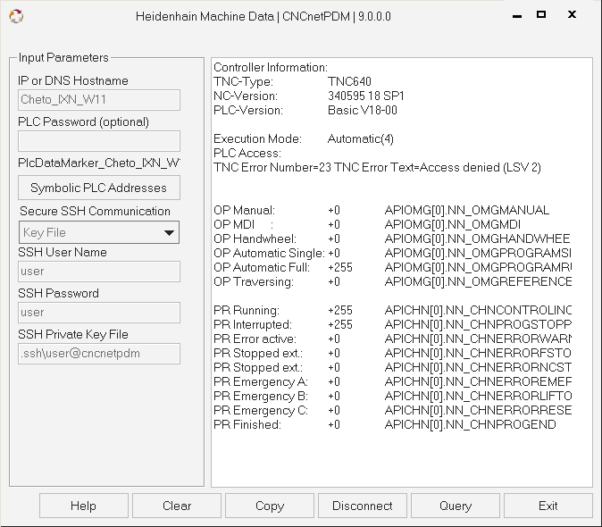 HeidenhainData output without DNC Option 18