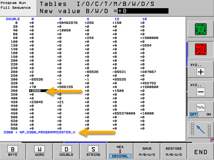 FIG 1:	PLC address of programmed feed rate Heidenhain iTNC 530