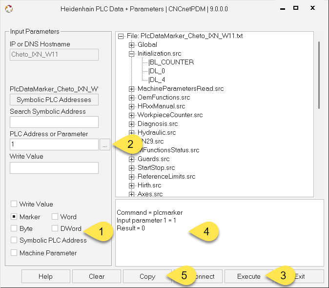 Read Heidenhain PLC Data