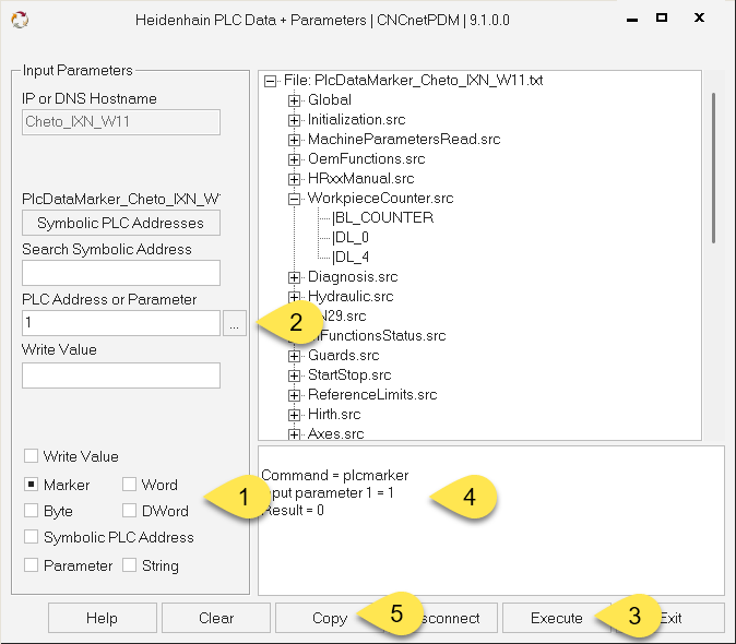Read Heidenhain PLC Data