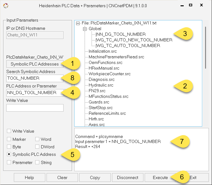 Load, Display, Read and Search Symbolic PLC Address Names (TNC 640)
