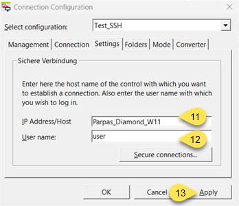 TNC Remo SSH setup (user name)